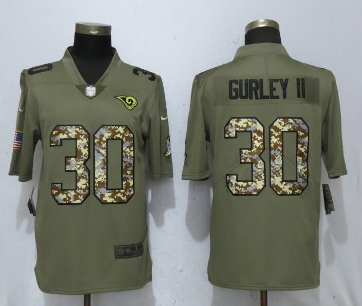 Men St.Louis Rams #30 Gurley ii Olive Camo Carson Salute to Service Limited Nike NFL Jerseys->new england patriots->NFL Jersey